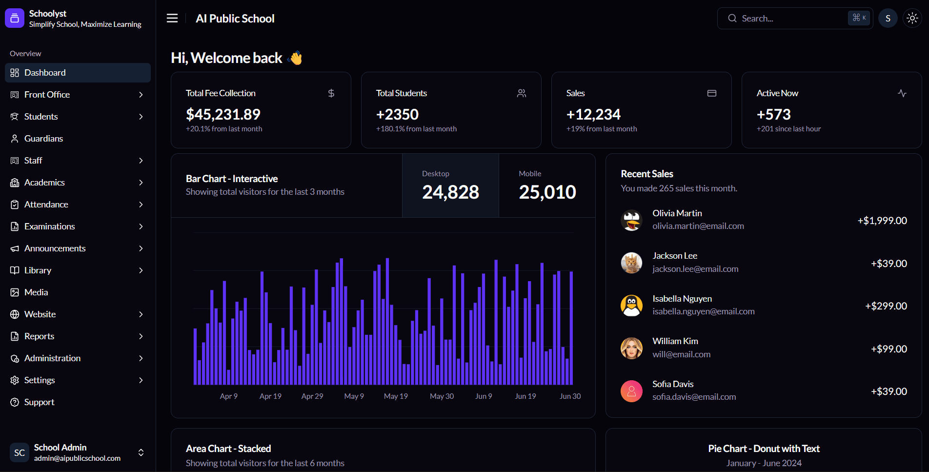 Schoolyst Dashboard Preview