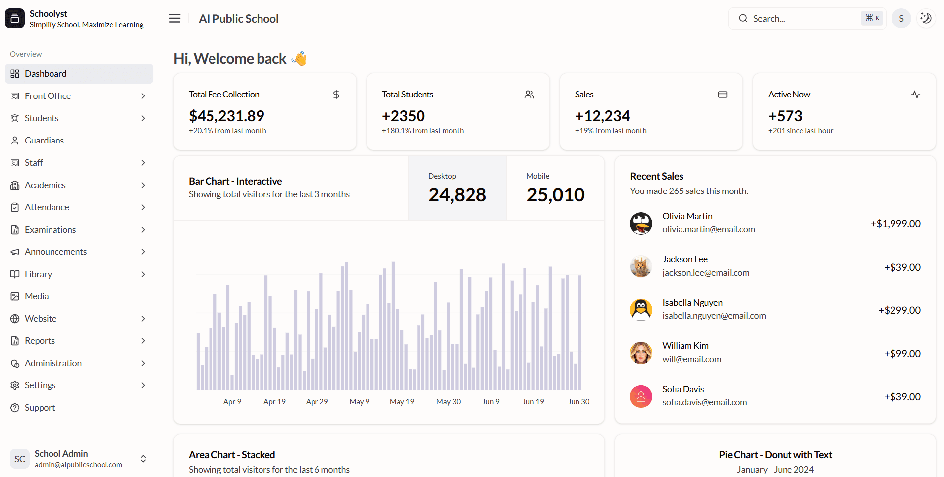 Schoolyst Dashboard Preview